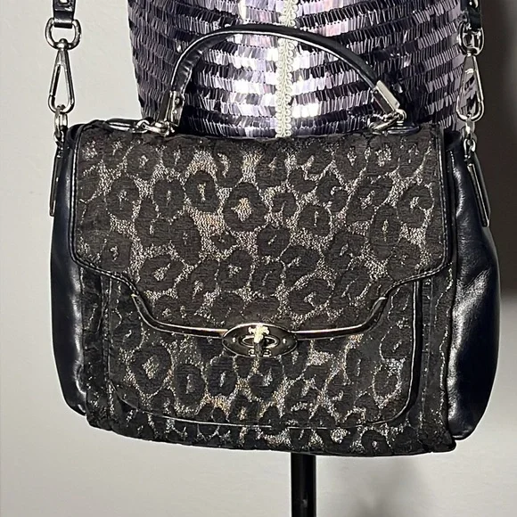 Coach Black Leopard Crossbody Purse - Picture 3 of 9